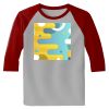 Raglan 3/4 Roundneck Shirt (Gray Body) Thumbnail