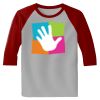 Raglan 3/4 Roundneck Shirt (Gray Body) Thumbnail