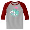 Raglan 3/4 Roundneck Shirt (Gray Body) Thumbnail